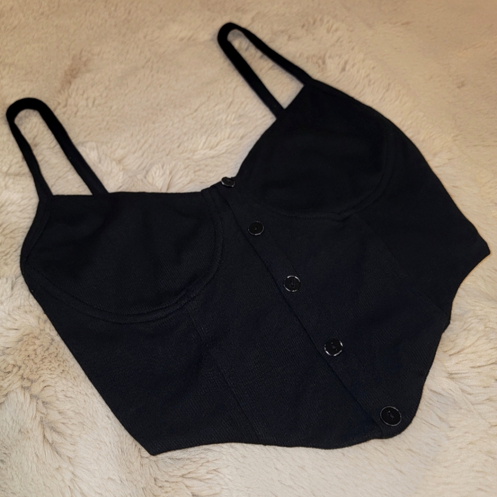 Ribbed OGL Bustier Corset Style Crop Tank